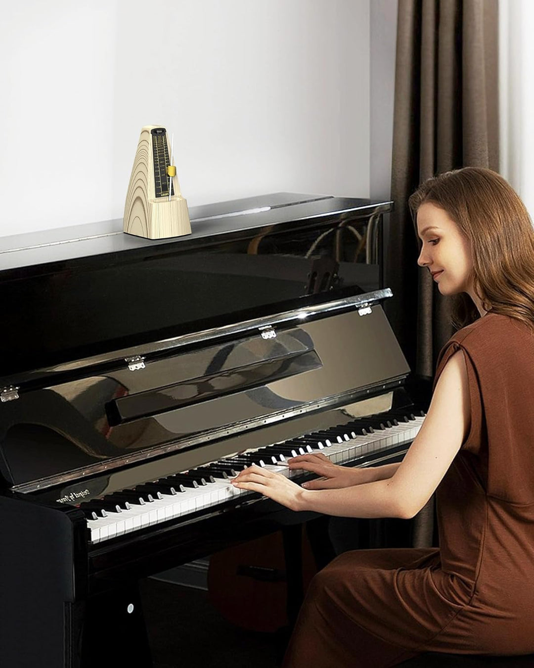 LEKATO Mechanisches Metronom mit metallenes Getriebe, Universales Metronom mit Glocke für Klavier Gi