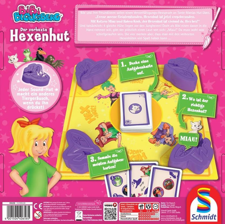 Schmidt Spiele 40658 Bibi Blocksberg, Der verhexte Hexenhut, Memo und Aktionsspiel, Kinderspiel