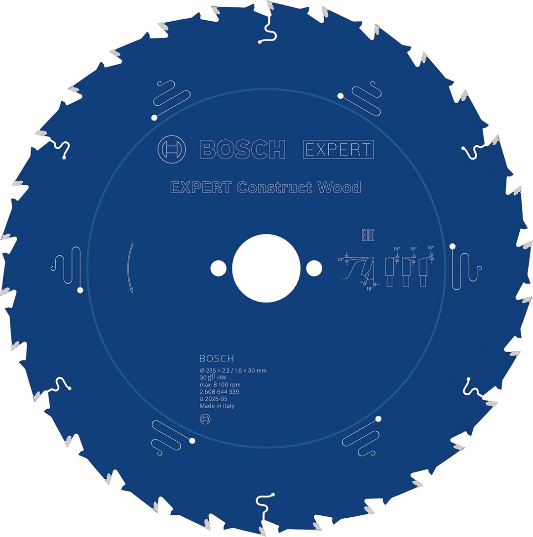 Bosch Professional 1x Kreissägeblatt Expert for Construct Wood (für Bauholz, Sägeblatt Ø 235 x 30 x