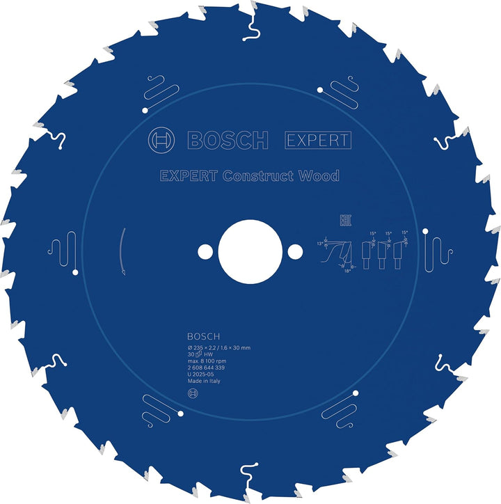 Bosch Professional 1x Kreissägeblatt Expert for Construct Wood (für Bauholz, Sägeblatt Ø 235 x 30 x