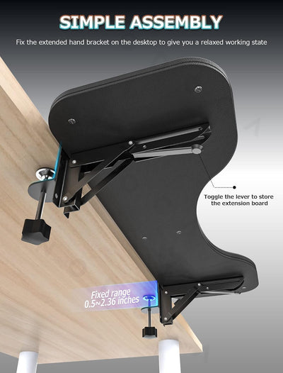 NODOCA Ellenbogenauflage Schreibtisch, 68CM Armauflage Schreibtisch, Ergonomie Ellenbogenauflage, Fa