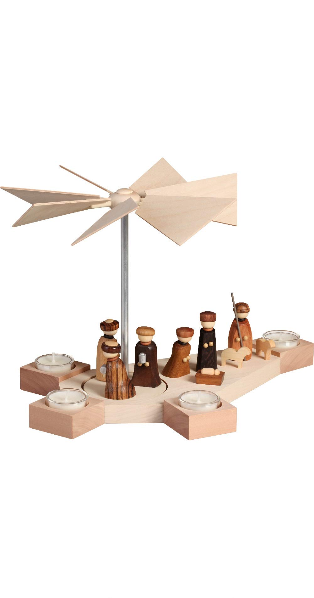 Seiffener Volkskunst moderne Teelichtpyramide Octogonum, Christi Geburt 16402 Neuheit 2018
