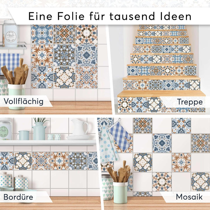CREATISTO Klebefliesen Stickerfliesen Fliesenfolie - Klebe Folie für Wandfliesen I Klebefliesen Deko