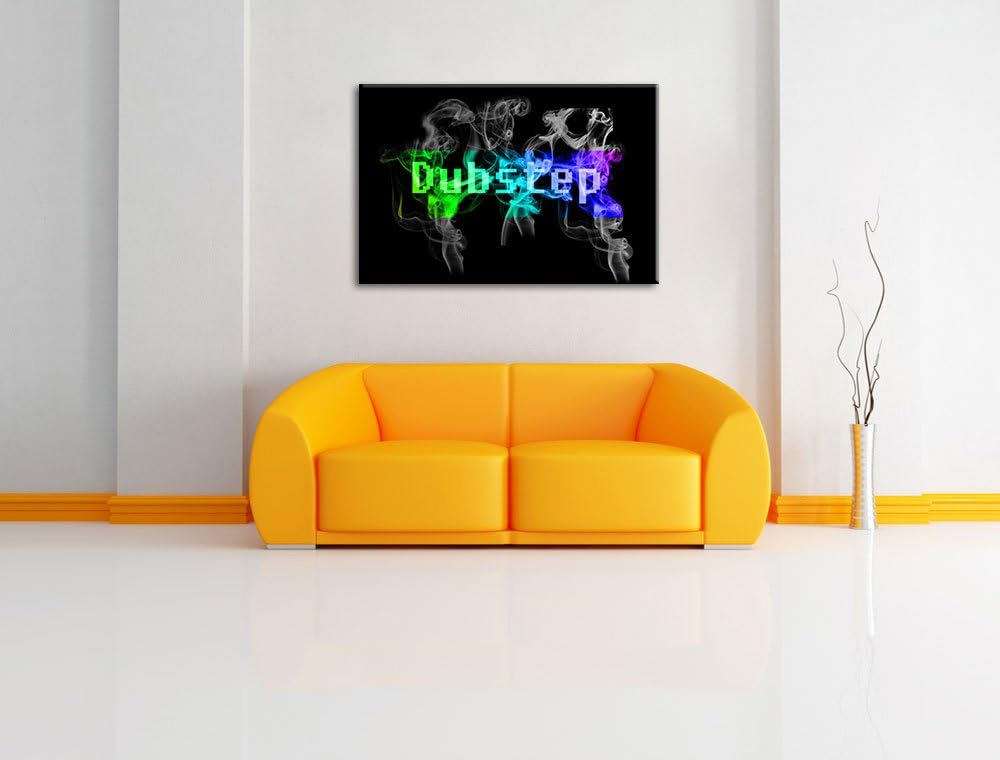 Bunt Electro music, Dubstep schwarz/weiss Format: 100x70 auf Leinwand, XXL riesige Bilder fertig ger
