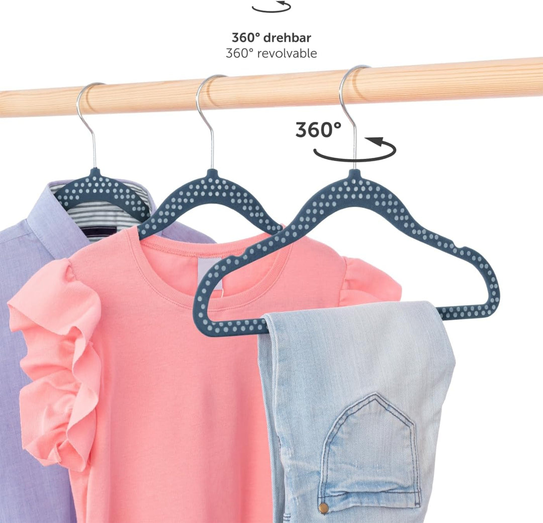 Laleni 30er Set Kleiderbügel für Kinder - rutschfeste Kinderkleiderbügel, platzsparende Babybügel mi