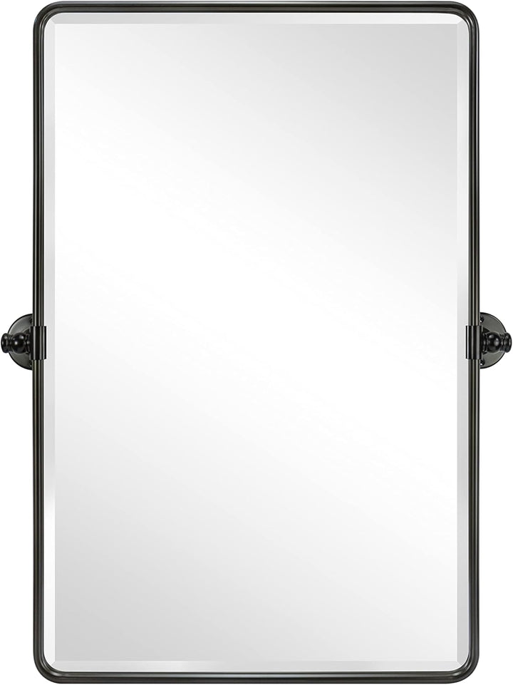 TEHOME 50,8 x 76,2 cm Pivot Rechteck Badezimmerspiegel Öl eingerieben Bronze Metall gerahmt Kippen a