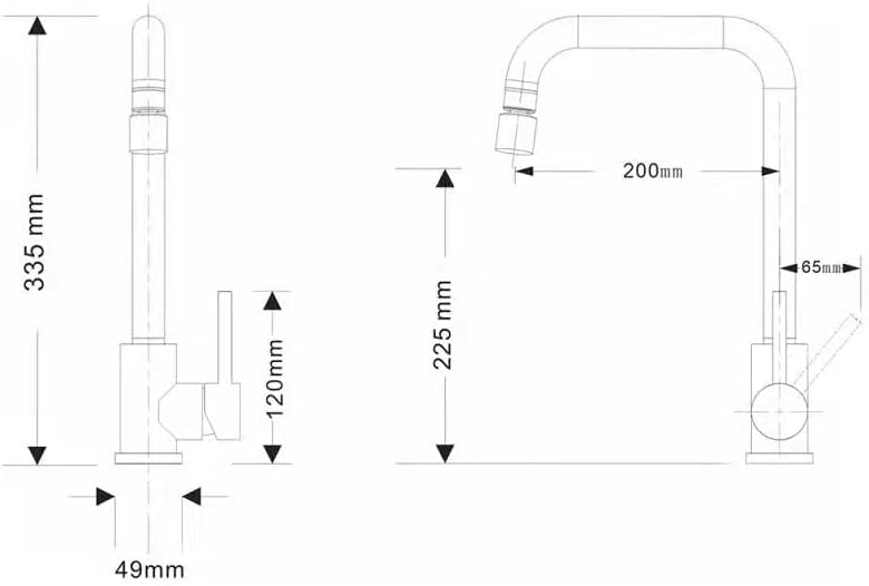 ONECE Küchenarmatur mit 2 Strahlarten, Hochdruck Wasserhahn Küche Spültischarmatur aus Edelstahl geb