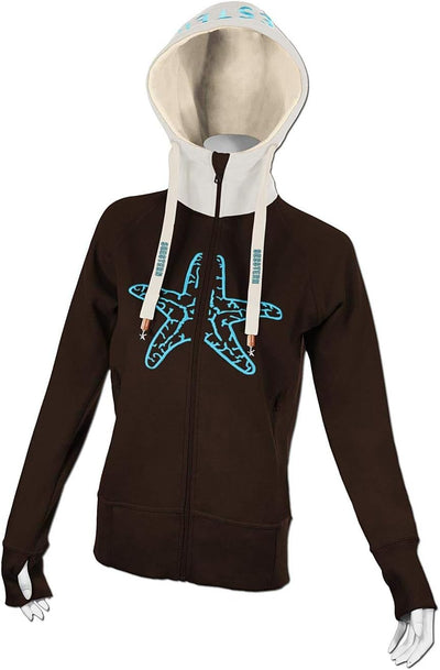 SEESTERN Damen Kapuzen Sweat Shirt Jacke Pullover Zip Hoody Sweater Gr.XS-XXL /1422-1622 XL Dunkel B