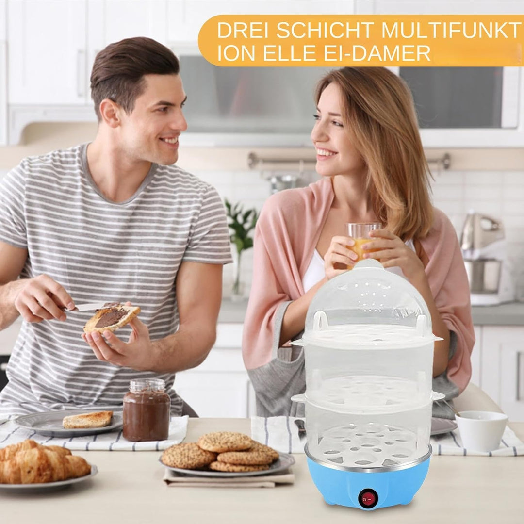 Elektrischer Eierkocher,3 Ebenen Elektrischer Eierkocher | Dampfgarer Für Küche Mit Automatischer Ab