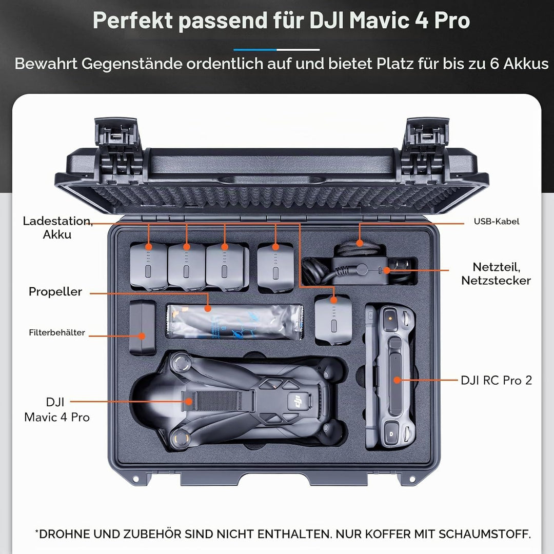 Lykus Titan M400 Wasserdicht Tasche/Koffer/Case für DJI Mavic 4 Pro, DJI RC Pro 2/RC2, Unterstützung