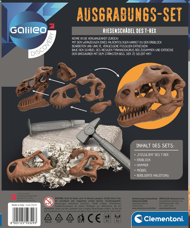 Galileo Discovery Ausgrabungs-Set Riesenschädel des T-Rex, Dinosaurier Fosilien als Spielzeug für Ki