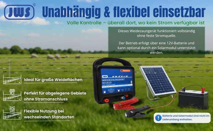 Weidezaungerät 12 Volt 12 V Solar Weidezaun Weidegerät Elektrozaungerät 2,5 Joule