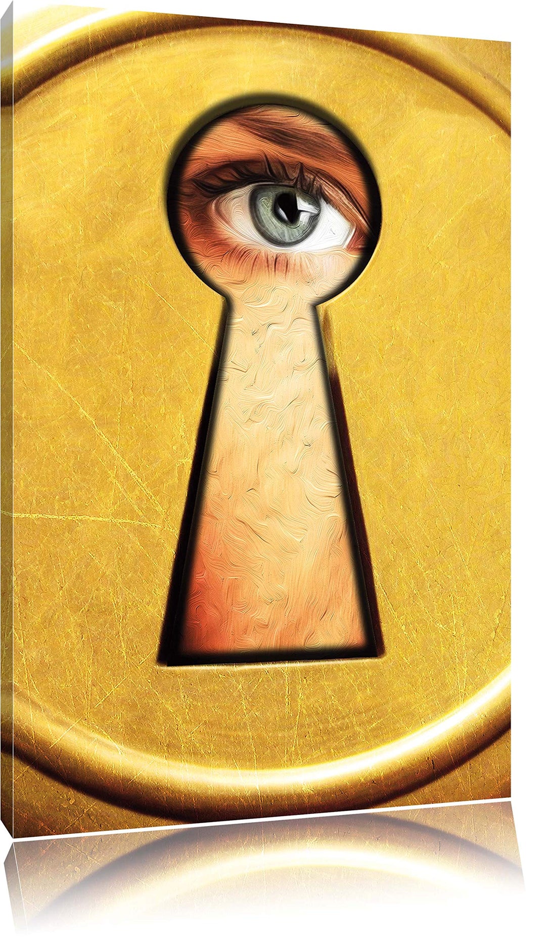 Pixxprint Looking Through Format: 100x70auf Leinwand, XXL riesige Bilder fertig gerahmt mit Keilrahm