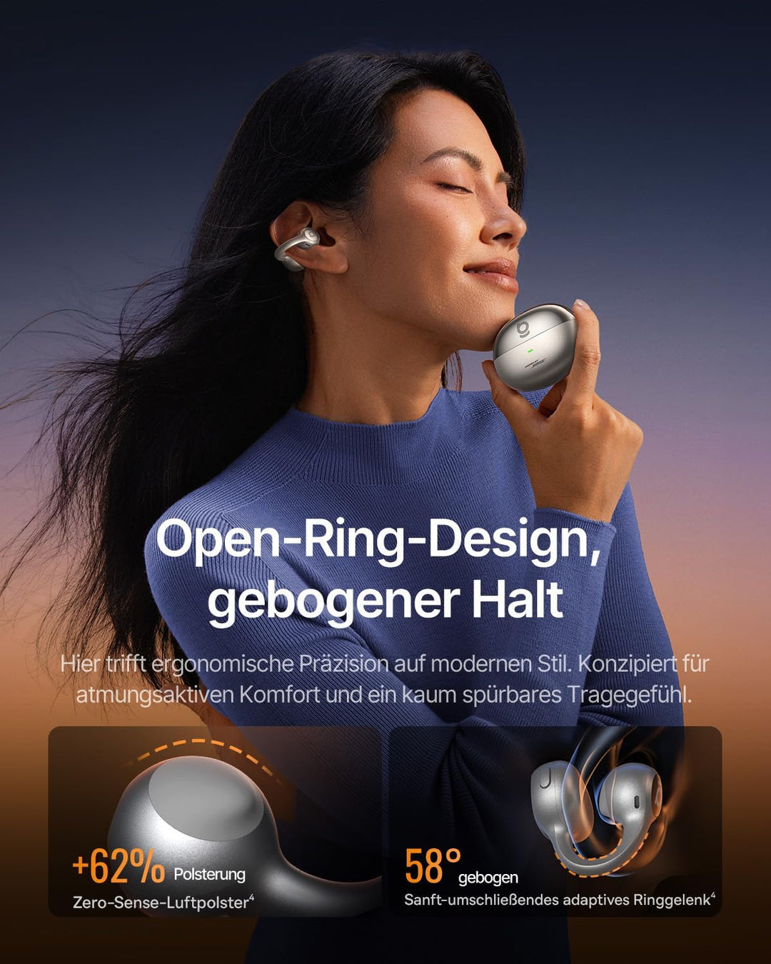Baseus Inspire XC1 Open-Ear Kopfhörer, Sound by Bose, Cloud-Komfort Open Earbuds mit Dolby Audio | H