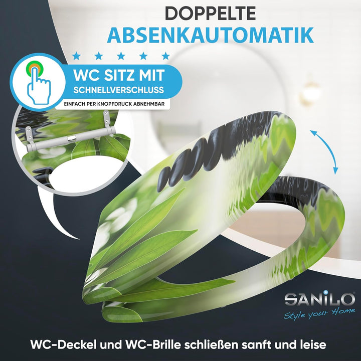 Sanilo WC-Sitz mit Absenkautomatik I Hochwertiger Toilettensitz aus Holz I Toilettendeckel in versch