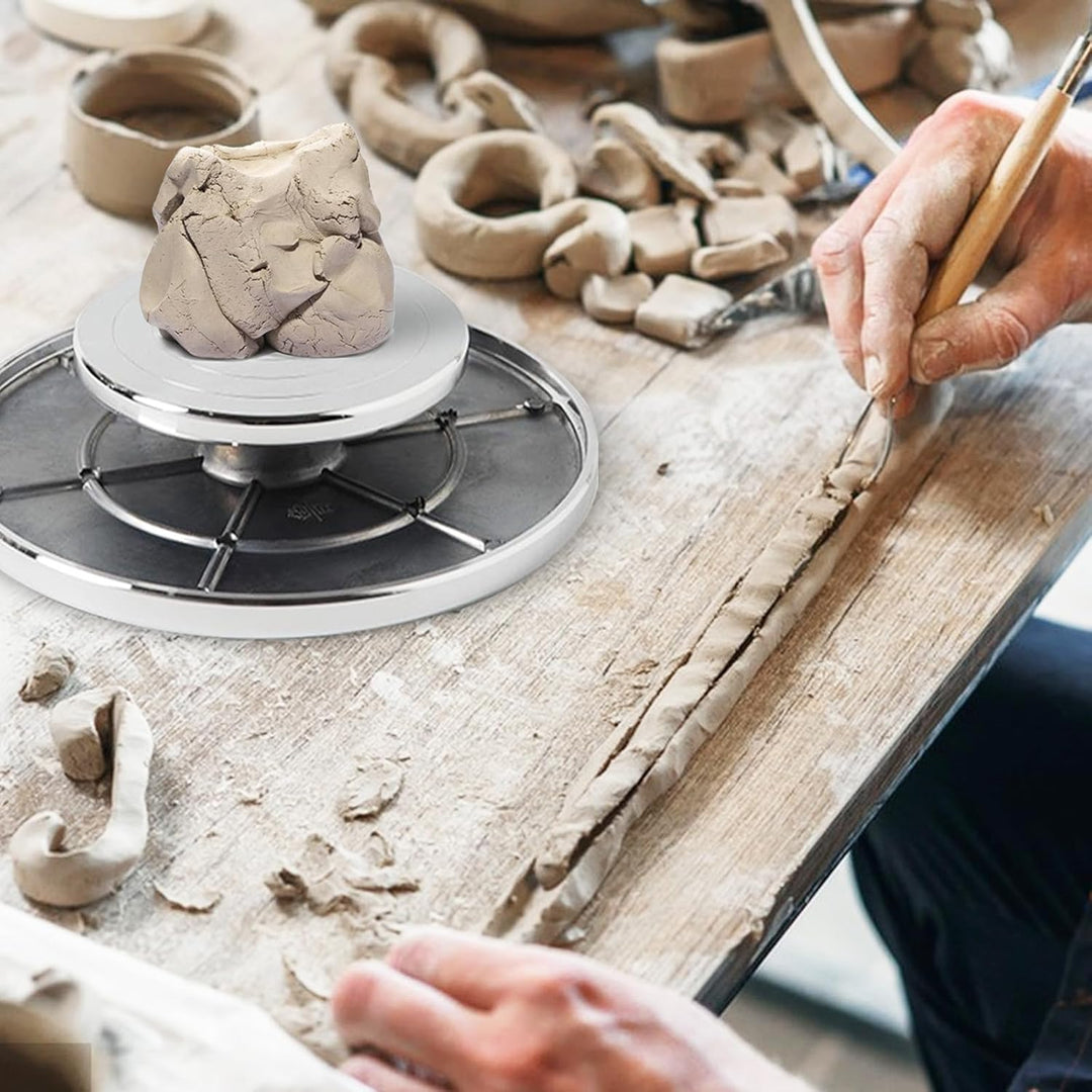 Töpferscheibe, 30cm Aluminium-Drehscheibe Craft Clay Drehteller DIY Tonwerkzeuge Doppelseitige Kuche