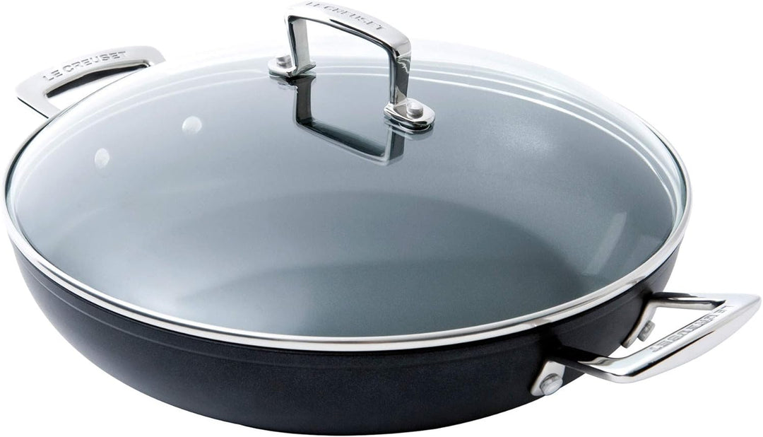 Le Creuset Aluminium-Antihaft Profipfanne mit Deckel, Ø 26 cm, Für alle Herdarten inkl. Induktion ge