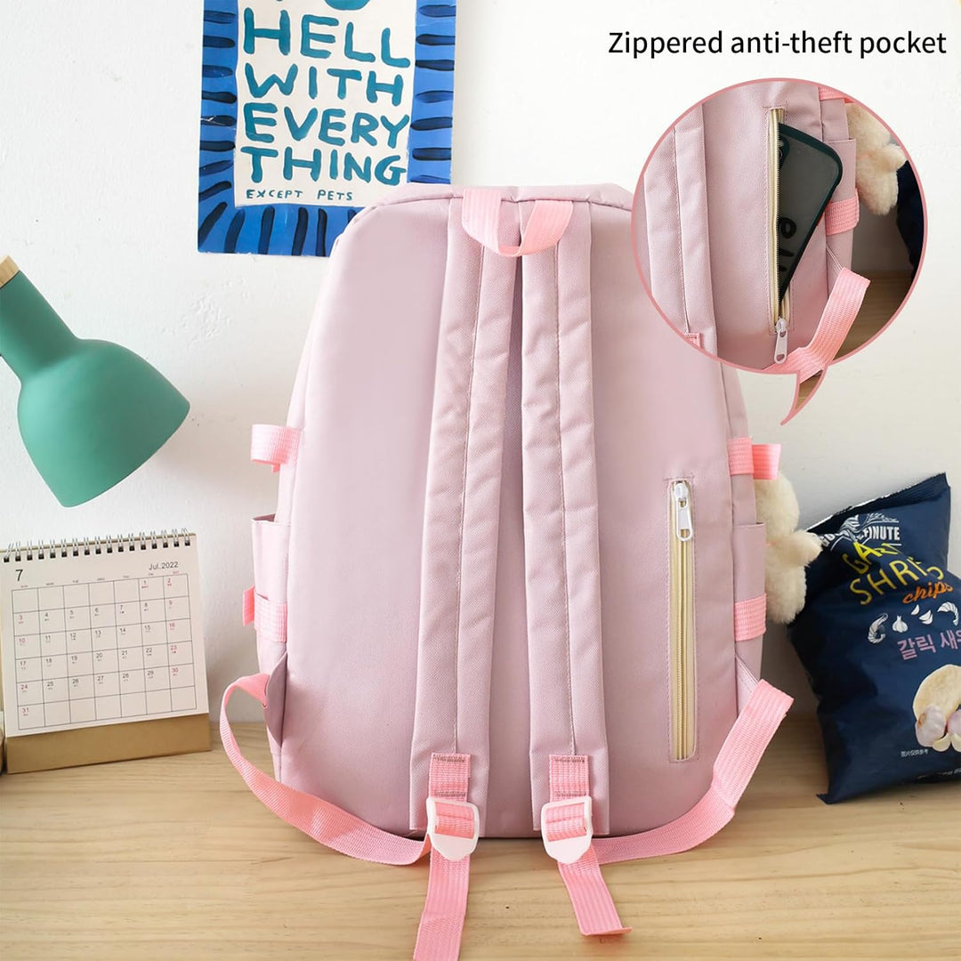 IvyH Schulranzen-Set 5-teilig, Schultasche Mädchen Rucksack Schule Teenager Schulrucksack für Mädche