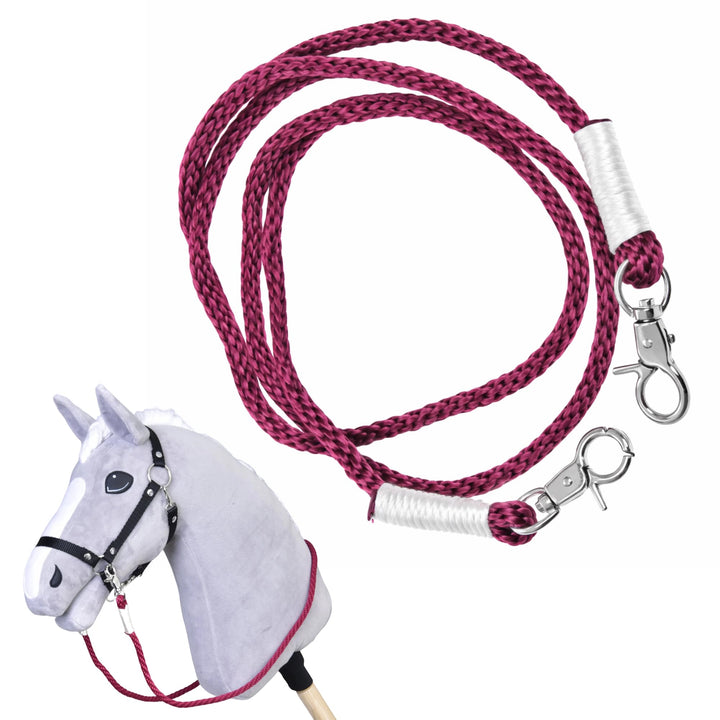 LarDen Hobby Horse Zubehör - Zügel | Czi-Czi (Rot) | Handgefertigt | Steckenpferd, Stockpferd, Hobby