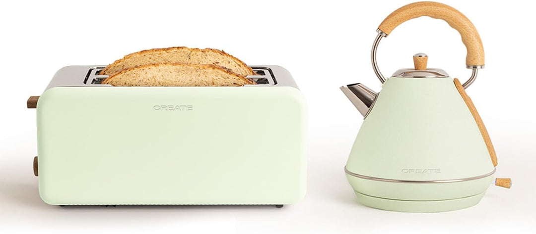 CREATE/PACK TOAST RETRO XL + KETTLE RETRO L/Wasserkocher 1,7L und Toaster mit 3 Toast-Stufen in Past