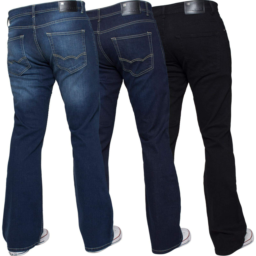 Enzo Herren Bootcut Jeans, one Size 34W / 34L Blacks, 34W / 34L Blacks