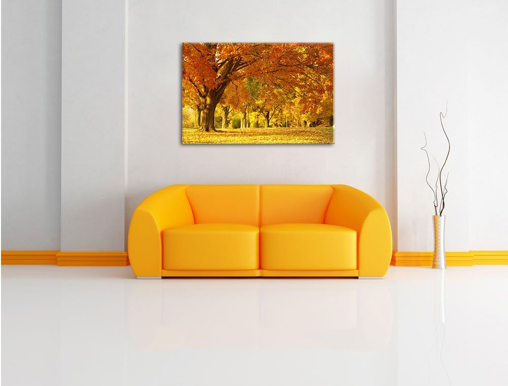 schöne Herbstlandschaft, Format: 100x70 auf Leinwand, XXL riesige Bilder fertig gerahmt mit Keilrahm