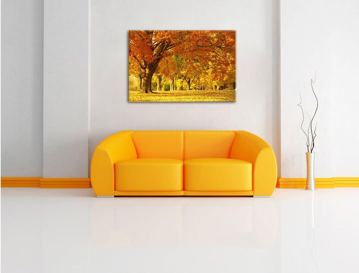 schöne Herbstlandschaft, Format: 100x70 auf Leinwand, XXL riesige Bilder fertig gerahmt mit Keilrahm