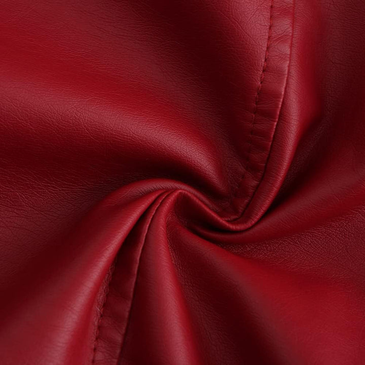 YYNUDA Damen Lederjacke Kurz Bikerjacke Stehkragen Reissverschluss Leder Jacke Übergangsjacke für He