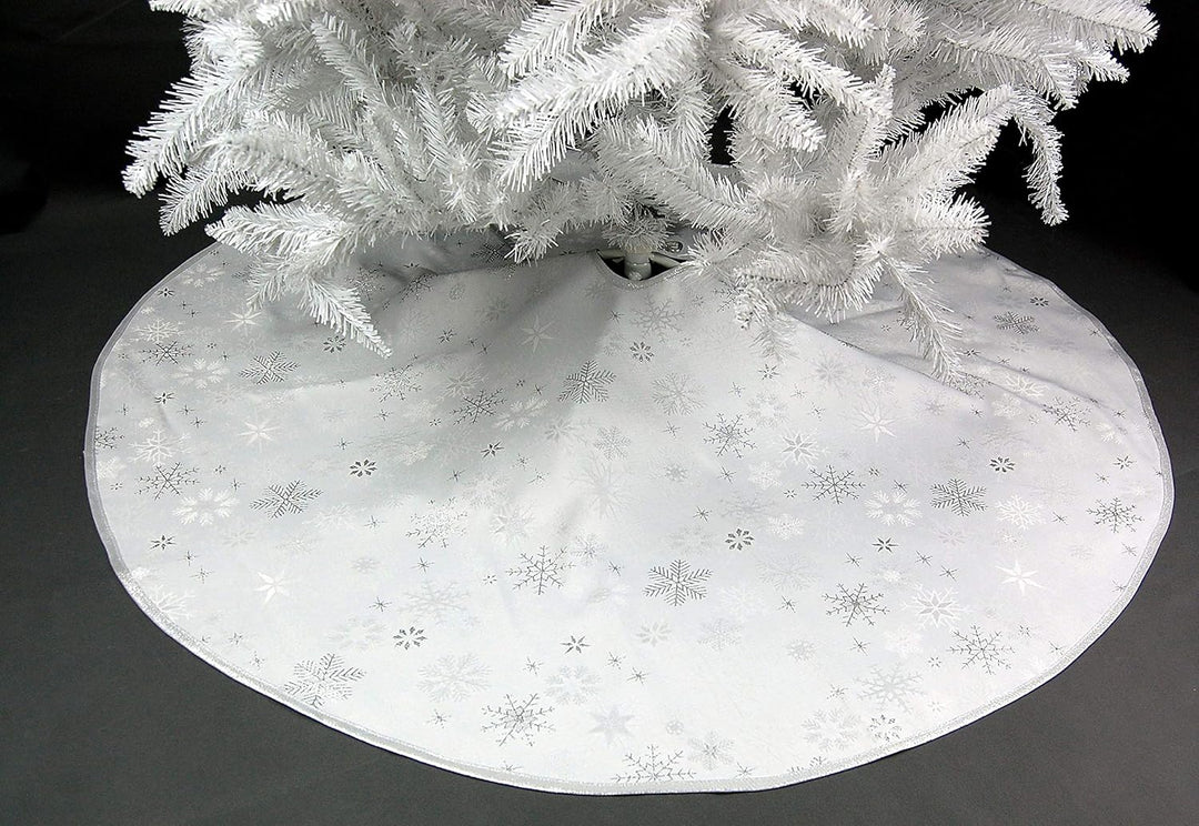 Hossner Baumdecke Weihnachten Sterne Silber Christbaumdecke Wende - Weihnachtsbaumdecke Baumschürze