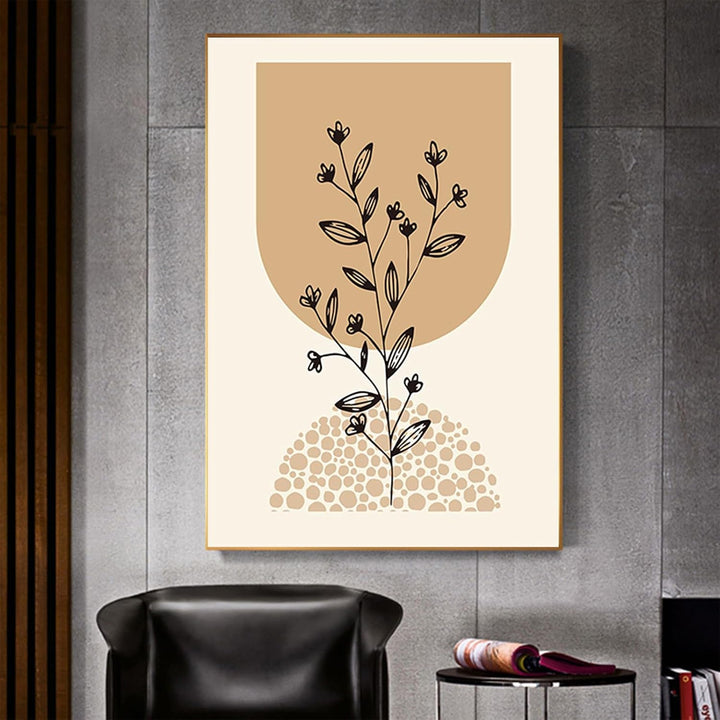 JNAOZI Abstrakte Linie Geometrie Bilder,Abstrakte Botanische Kunst Poster,Interior Home Decor Wall A