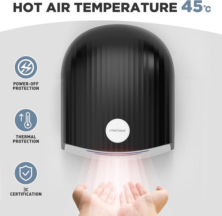 interhasa! Automatischer Handtrockner Infrarotsensor Handtrockner für Badezimmer zu Hause, Extra Lei