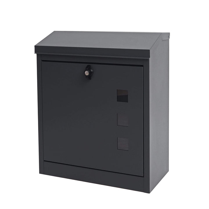 XXL Briefkasten HWC-H26AM, Firmenbriefkasten Postkasten, abschliessbar pulverbeschichtet 52x44x25cm