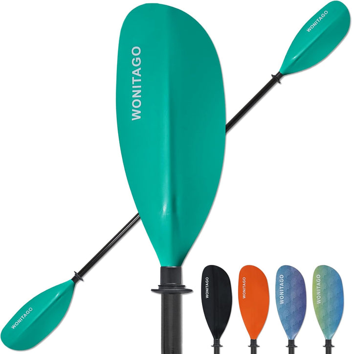 XUXIAKE Kajak Paddels Doppelpaddel mit Glasfaser Schaft und Nylon Klinge, Einstellbar 230-250 cm Dop