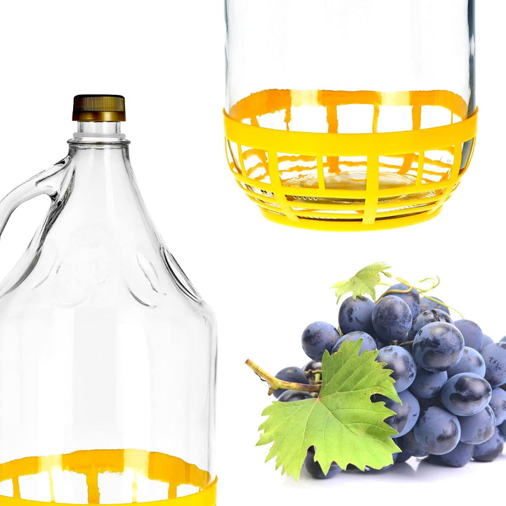KADAX Weinballon 5L, Glasballon für Wein 6 stück, Weinfass aus Glas, Gärballon, Fass für Wein aus Gl