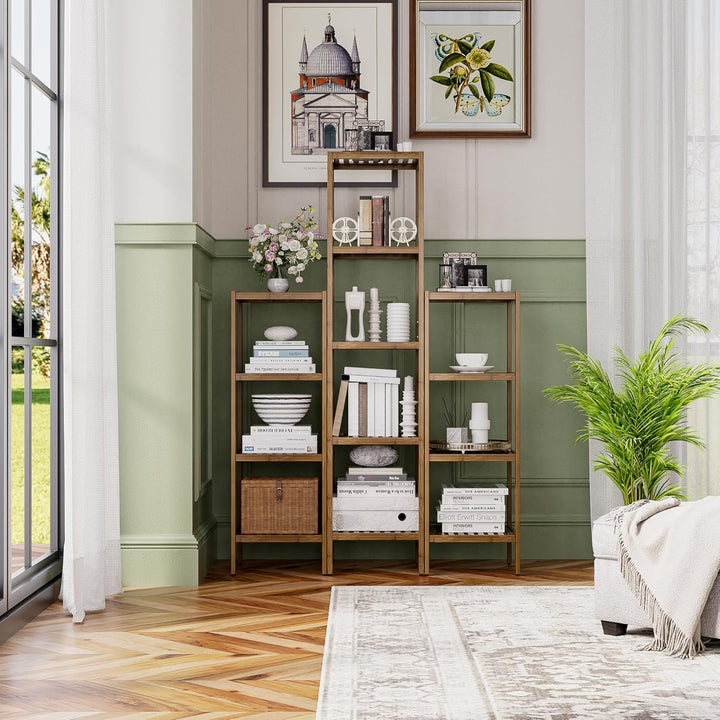 SMIBUY Badezimmer-Aufbewahrungsregal, 4 Ebenen, Bambusregal, Organizer, multifunktionales Regal für
