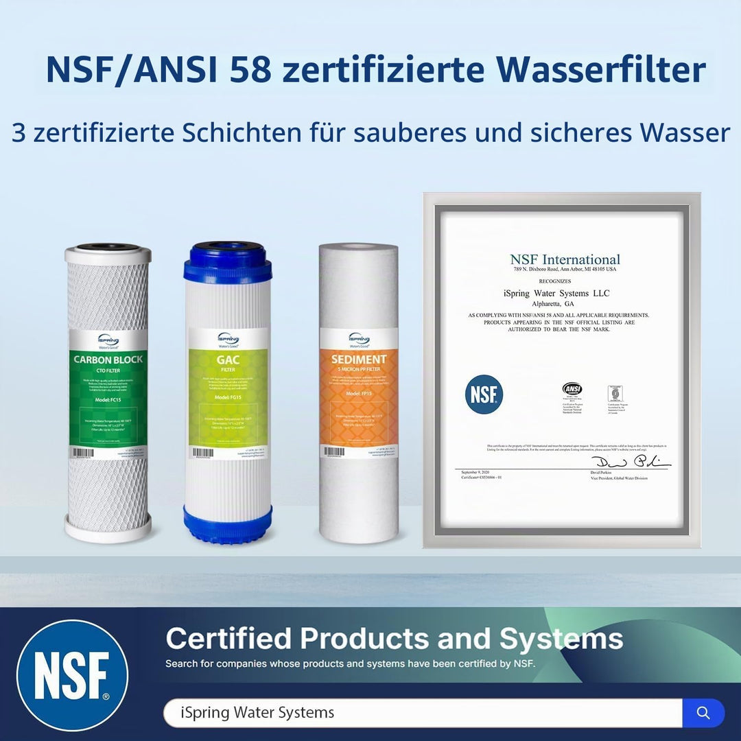 iSpring RCC1D Tankless RO/DI System, 5 Stufen De-Ionisierung Umkehrosmose Wasserfilter System, 150 G