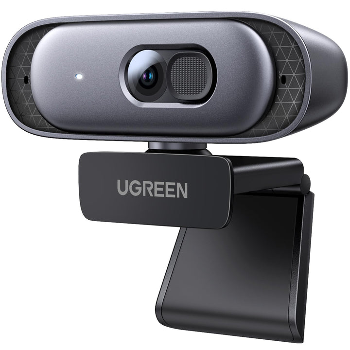 UGREEN Webcam 2K 30FPS Full HD, Webcam mit Dual Mikrofon, 91° Sichtfeld, Sichtschutz, Autofokus, Aut