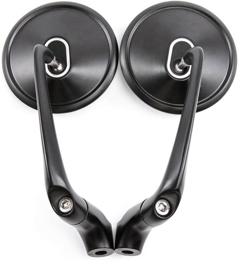 APEBAZY Motorradspiegel CNC Aluminium Rückansicht Rückspiegel Seitenspiegel #1 Schwarz, #1 Schwarz
