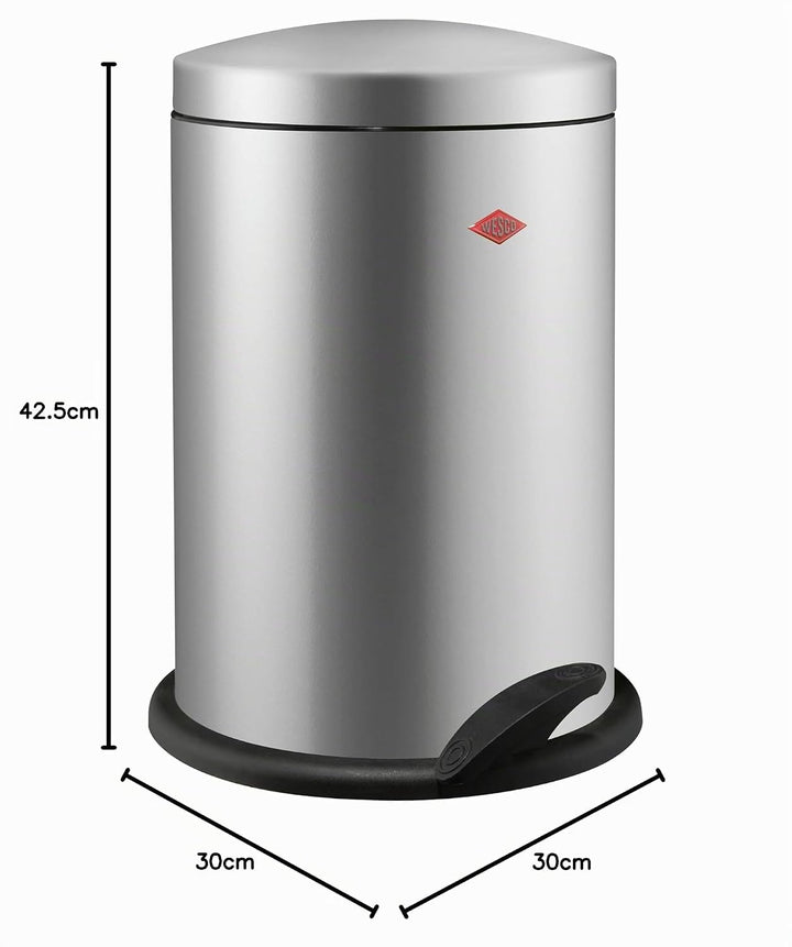 Wesco Tretabfallsammler 116 Praktischer Mülleimer aus Edelstahl in der Farbe Silber - 13 Liter Volum