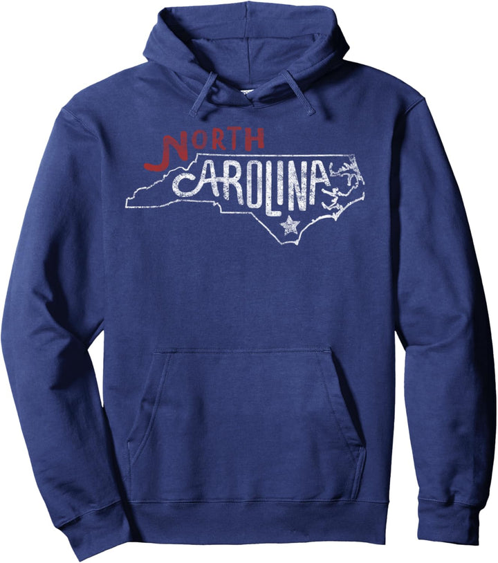 North Carolina Inside State Outline Pullover Hoodie