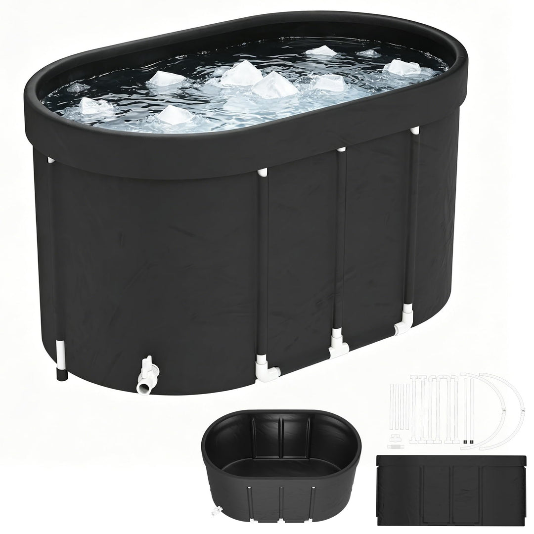 LZQ Faltbares Eisbad Badewanne 115x68x65 cm, mobiles Kältebecken für Zuhause &amp; Garten, aufblasbare E