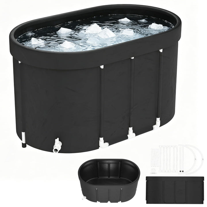 LZQ Faltbares Eisbad Badewanne 115x68x65 cm, mobiles Kältebecken für Zuhause &amp; Garten, aufblasbare E