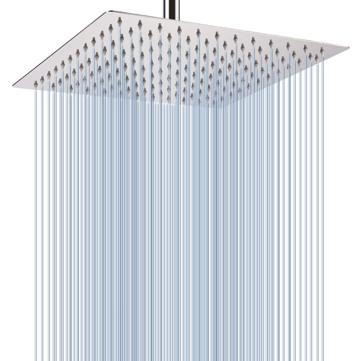 30cm Grosser Regenbrause - Voolan Quadrat Hochdruck Duschkopf aus Edelstahl 304 - Komfortables Dusch