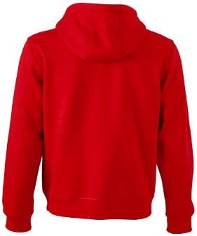 James & Nicholson - Kapuzen Sweatjacke 'Mens Doubleface Jacket' Red/carbon,L