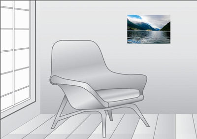 Premium Textil-Leinwand 45 x 30 cm Quer-Format Am Fjord in Norwegen | Wandbild, HD-Bild auf Keilrahm