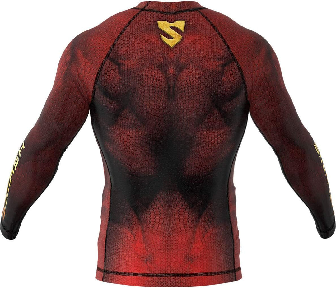 SMMASH Funktionsshirt Herren Rashguard Langarm Sportshirt MMA Thaibox Muay Thai Kickboxen Atmungsakt