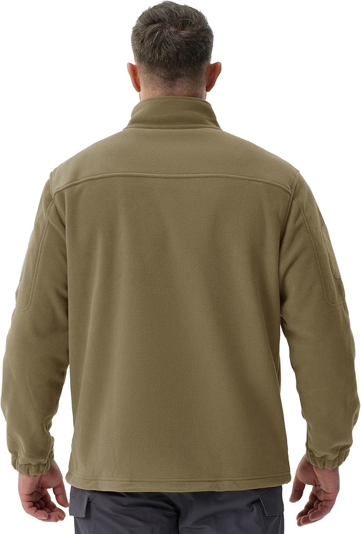 TACVASEN Herren Militär Outdoor Fleecejacke Warme Taktische Jacke Fleece Jacket XL Khaki, XL Khaki