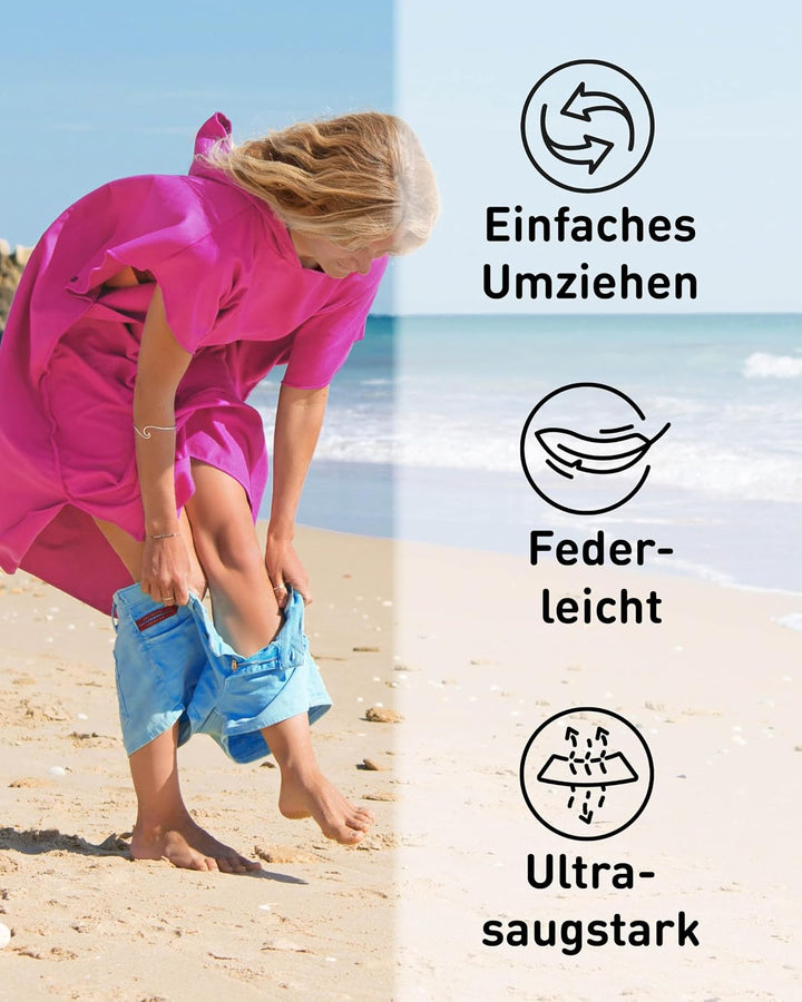 Fit-Flip Surfponcho, Umziehhilfe Damen &amp; Herren – kompakt und sehr leicht – Badeponcho, Umziehhilfe,