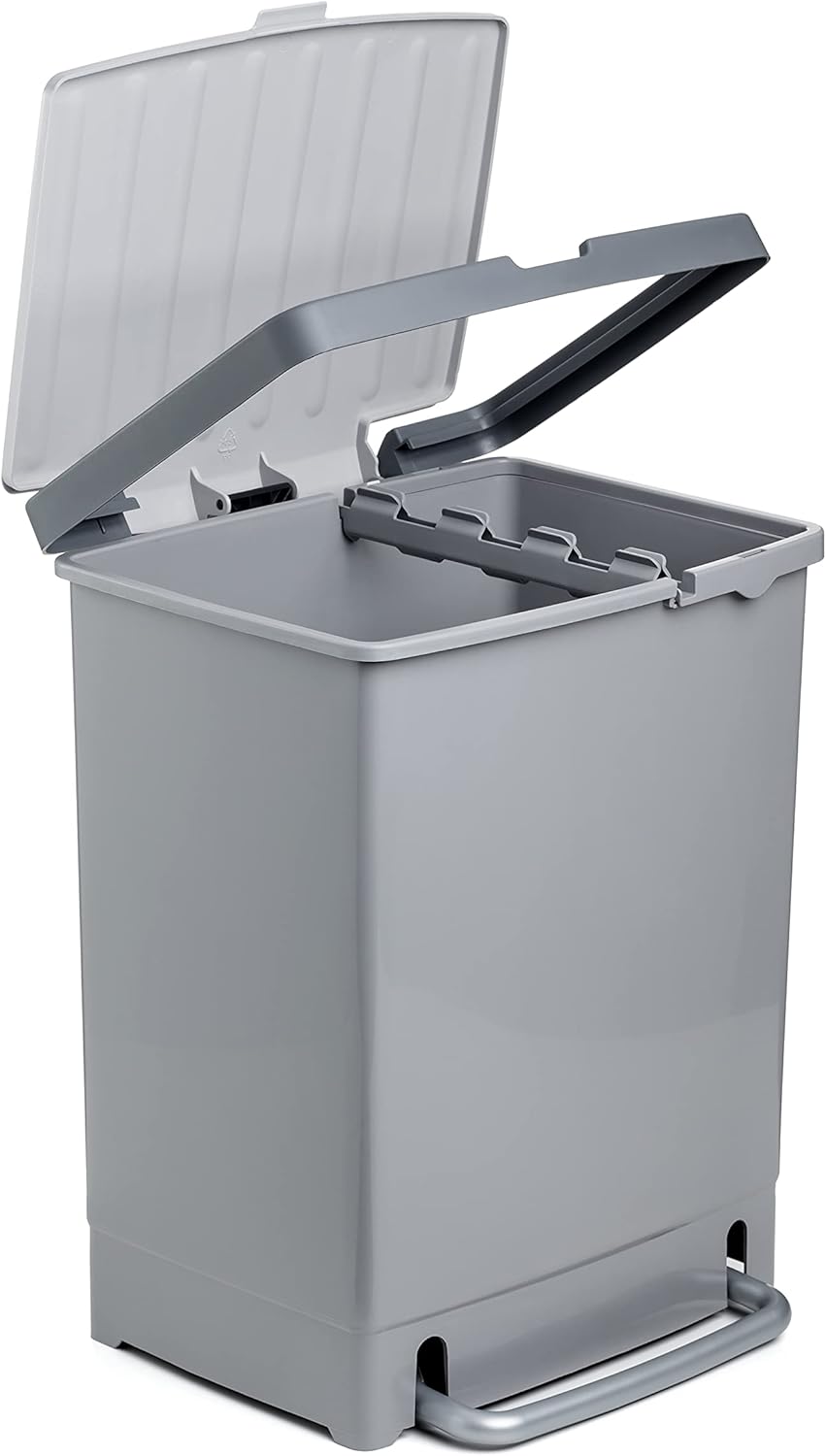 Tatay Recycling-Treteimer, 25 l Fassungsvermögen (mit Trennwand 17 l + 8 l), herausnehmbar, BPA- Pol
