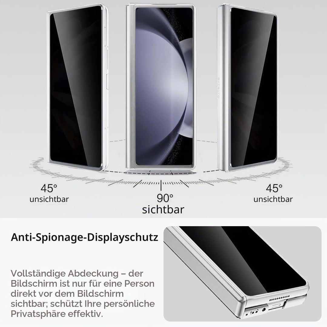 Miimall Kompatibel mit Samsung Galaxy Z Fold 5 Hülle mit Displayschutz Anti-Peeping+Magnetischer Sch